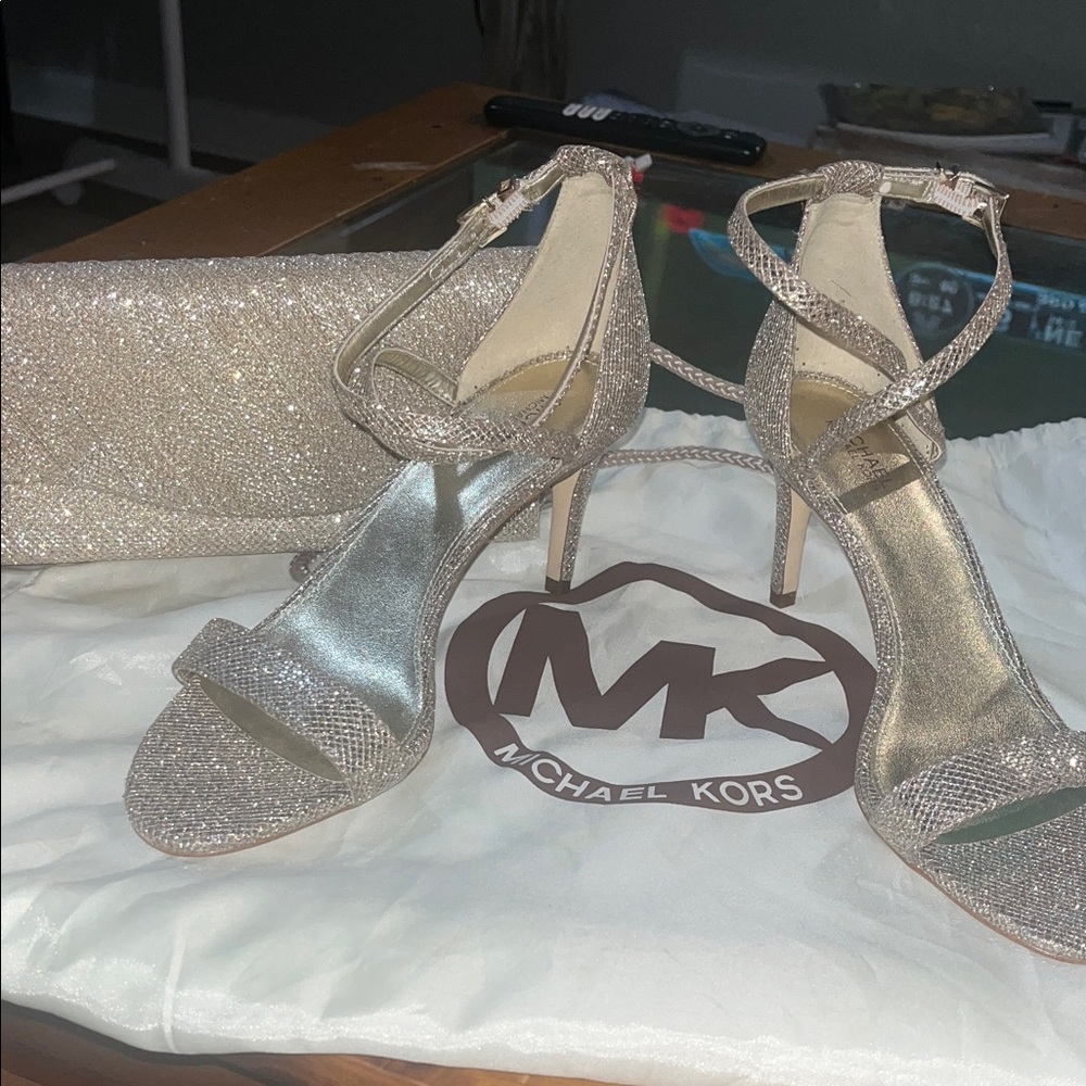 Michael Kors Sparkling Silver Heels
